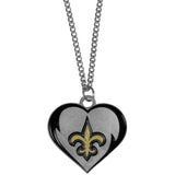 New Orleans Saints 22" Chain Necklace with Metal Heart Logo Charm (NFL)