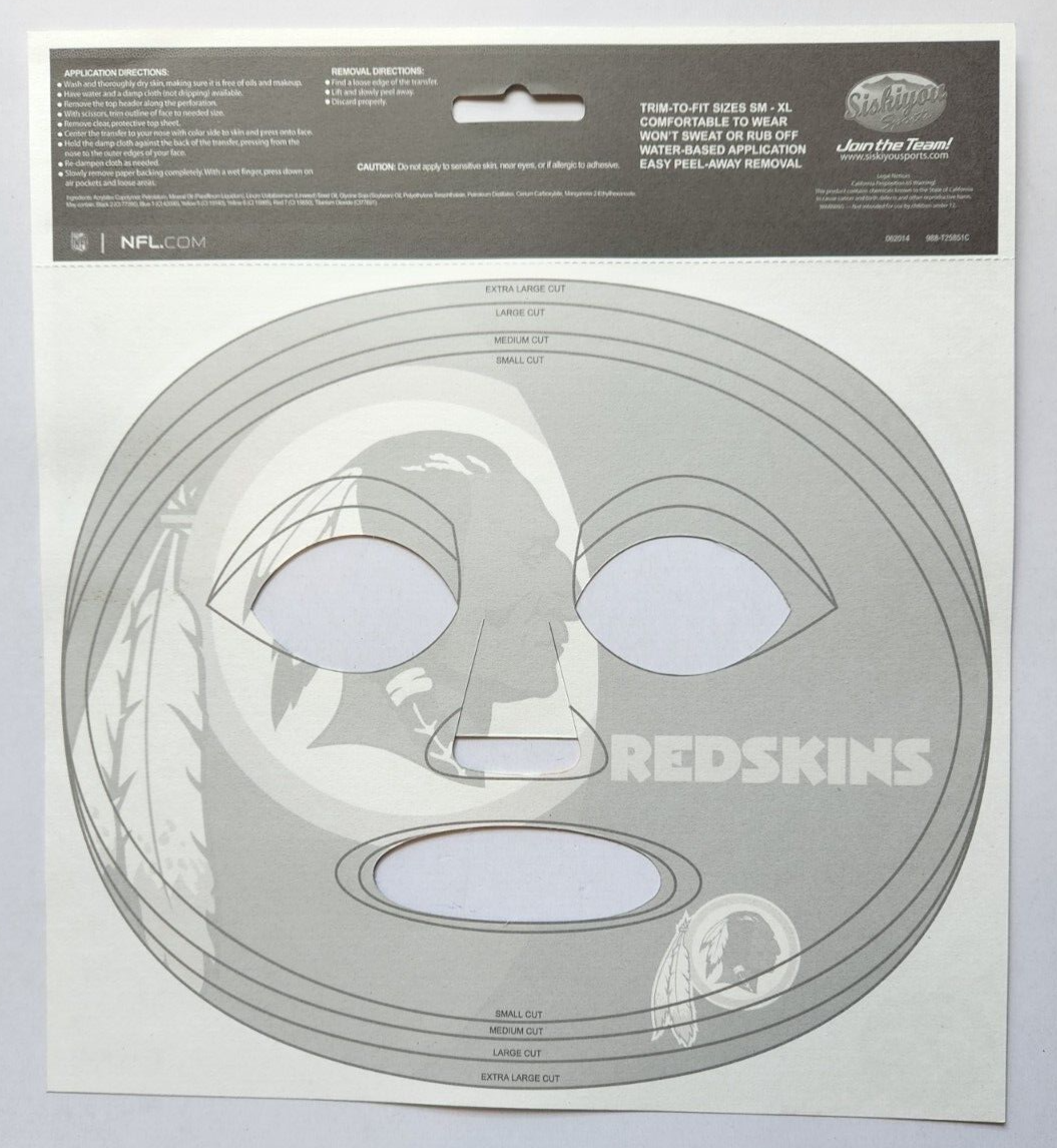 Washington Redskins Game Day Face Temporary Tattoo (NFL)