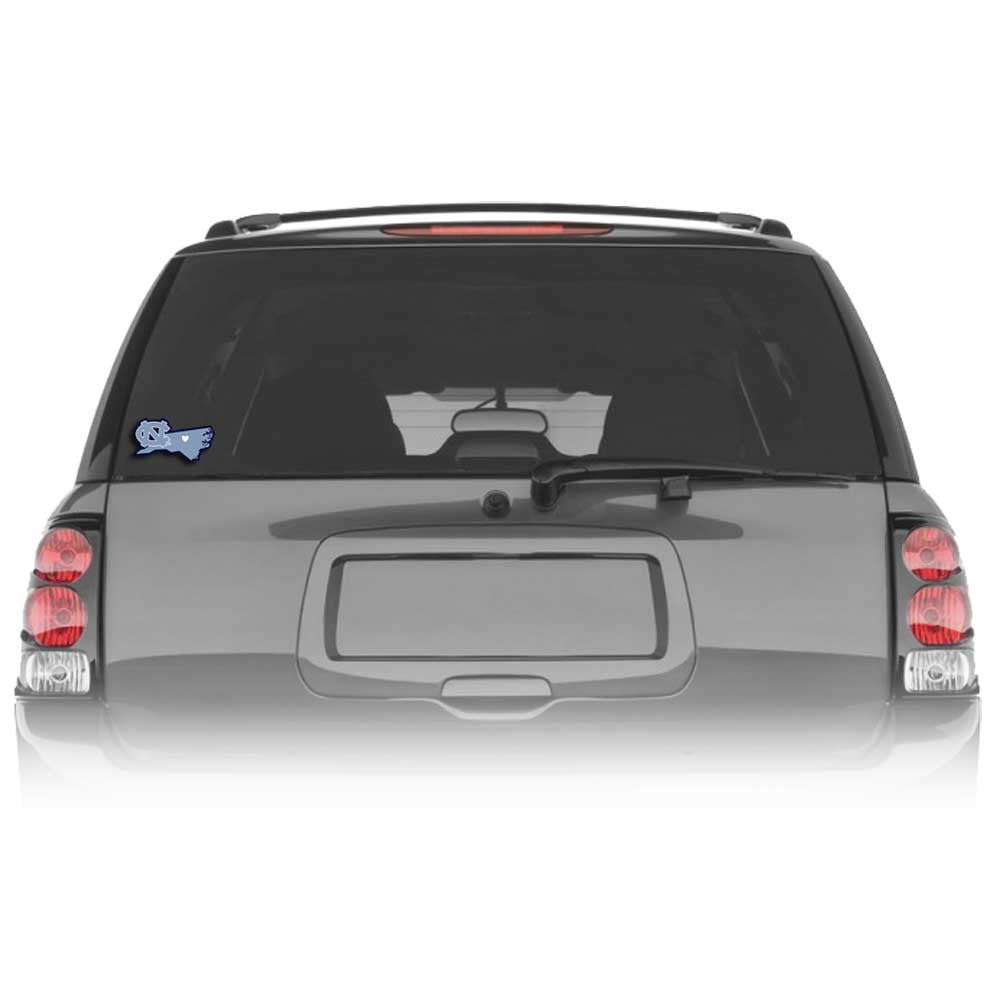 North Carolina Tar Heels Home State Vinyl Auto Decal (NCAA) NC Shape