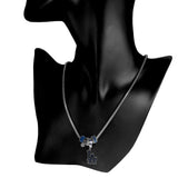 Los Angeles Dodgers Snake Chain Necklace with Euro Beads MLB Jewelry