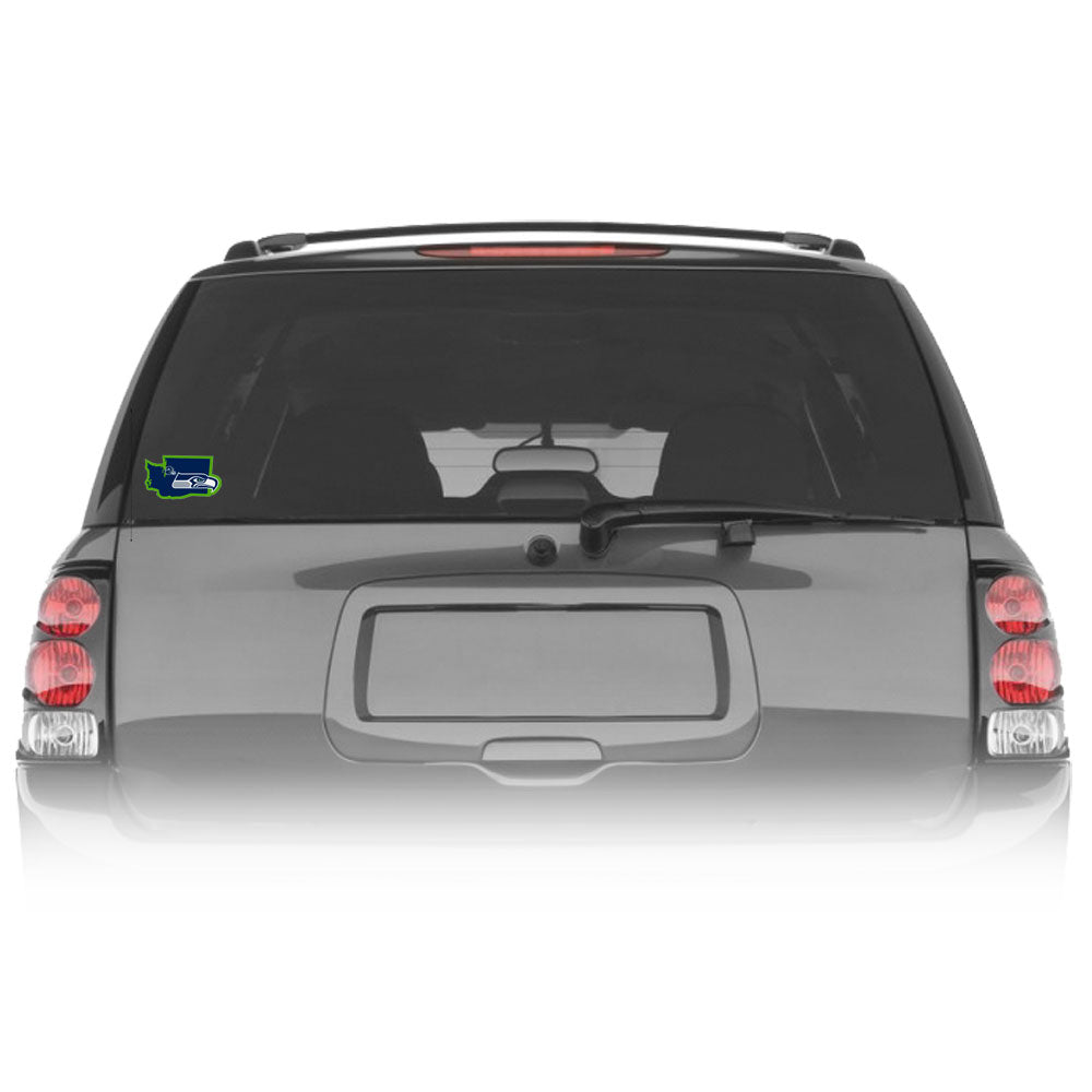 Seattle Seahawks Home State Vinyl Auto Decal (NFL) Washington Shape w/ Helmet