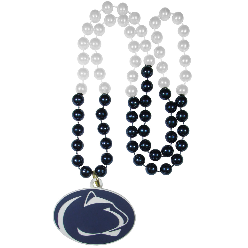 Penn St. Nittany Lions Mardi Gras Beads Necklace w/ Team Logo - NCAA
