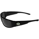 Green Bay Packers Black Wrap Sunglasses (NFL Football)