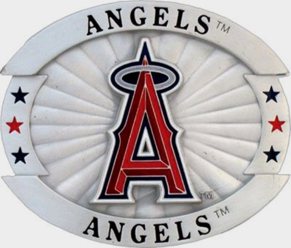Los Angeles Angels Over-sized 4" Pewter Metal Belt Buckle MLB Baseball