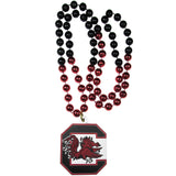 South Carolina Gamecocks Mardi Gras Beads Necklace w/ Team Logo - NCAA