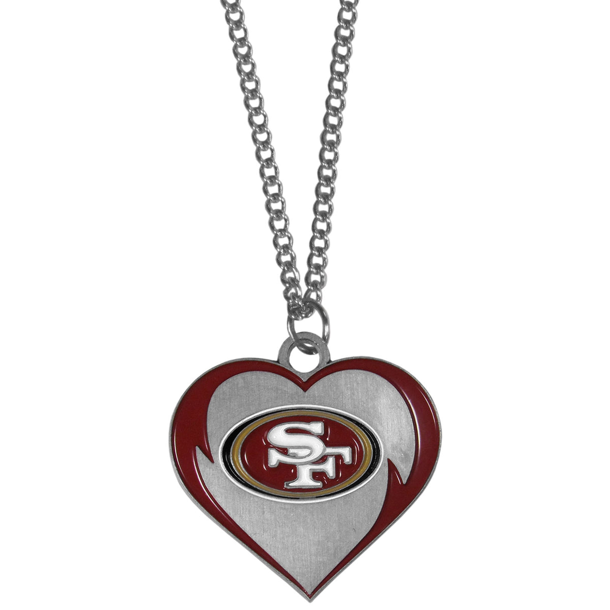 San Francisco 49ers 22" Chain Necklace with Metal Heart Logo Charm (NFL)