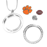 Clemson Tigers Snake Chain Necklace with Locket & Charms (NCAA)