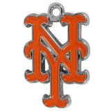 New York Mets Snake Chain Bracelet with Euro Beads MLB Jewelry