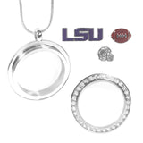 LSU Tigers Snake Chain Necklace with Locket & Charms (NCAA)