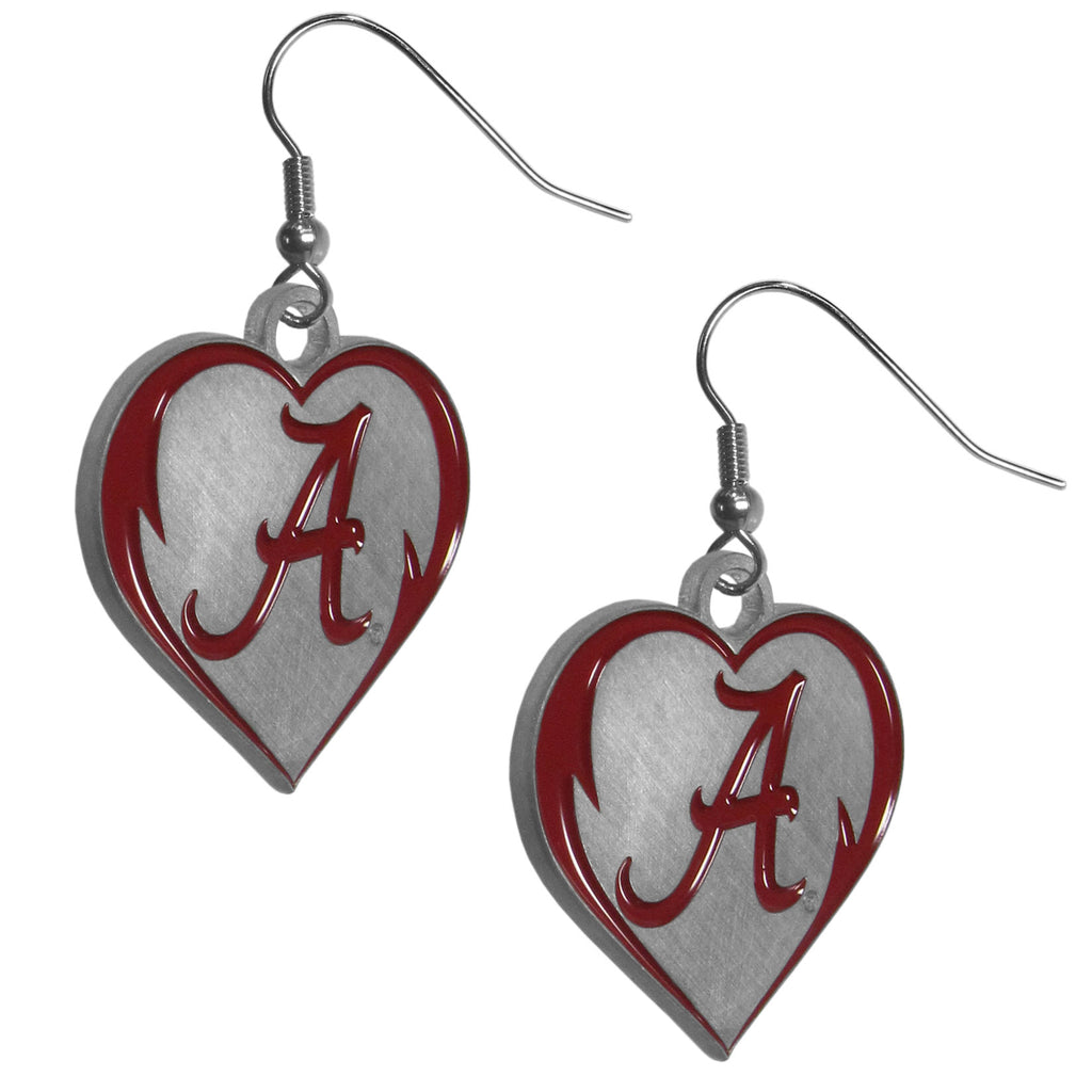 Alabama Crimson Tide Heart Dangle Earrings NCAA