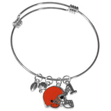Cleveland Browns Wire Bangle Bracelet with Charms NFL Football