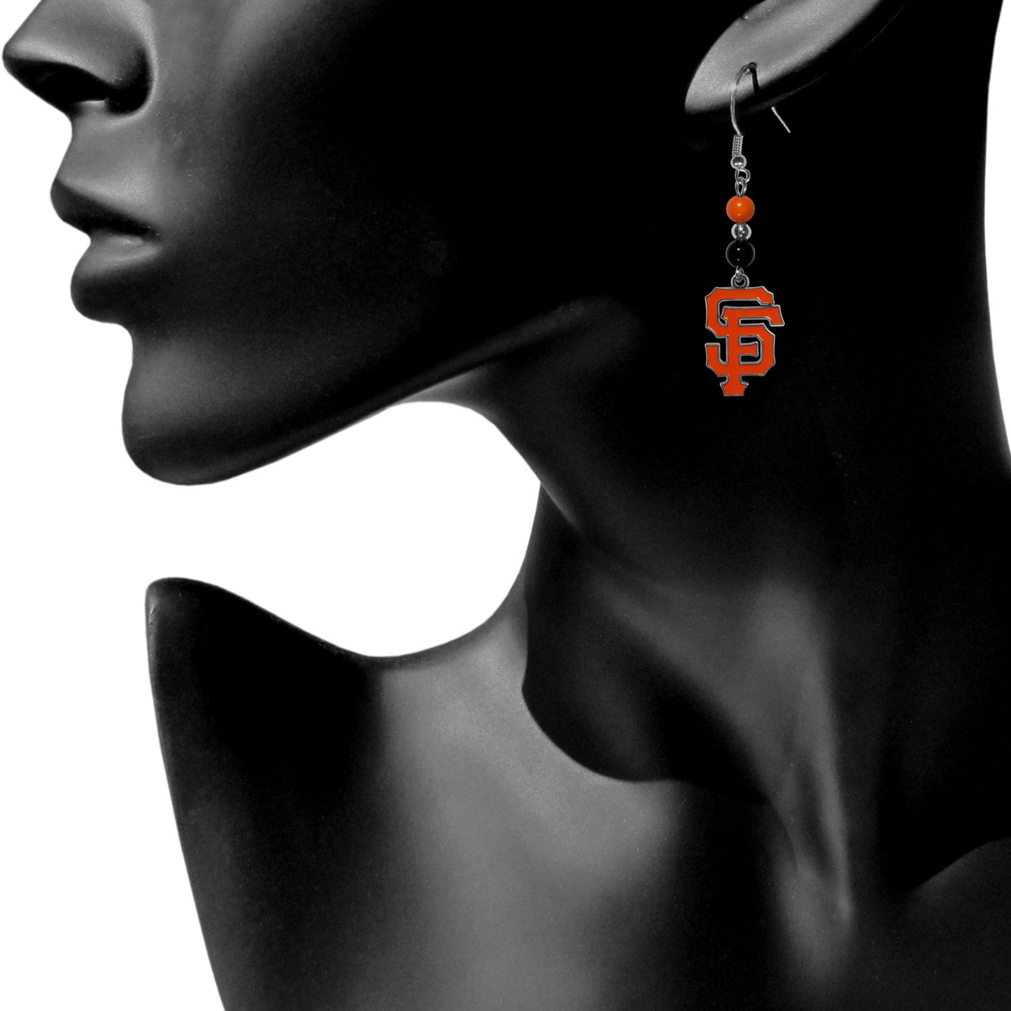 San Francisco Giants Dangle Earrings (Fan Bead) MLB Jewelry