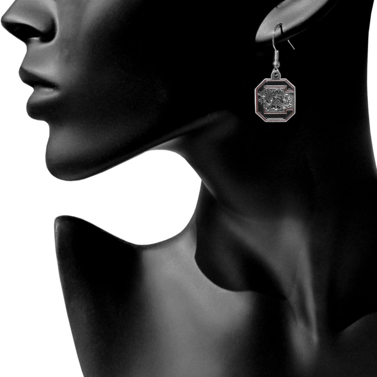 South Carolina Gamecocks Dangle Earrings (Chrome) NCAA