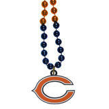 Chicago Bears Mardi Gras Beads Necklace w/ Team Logo - NFL Football