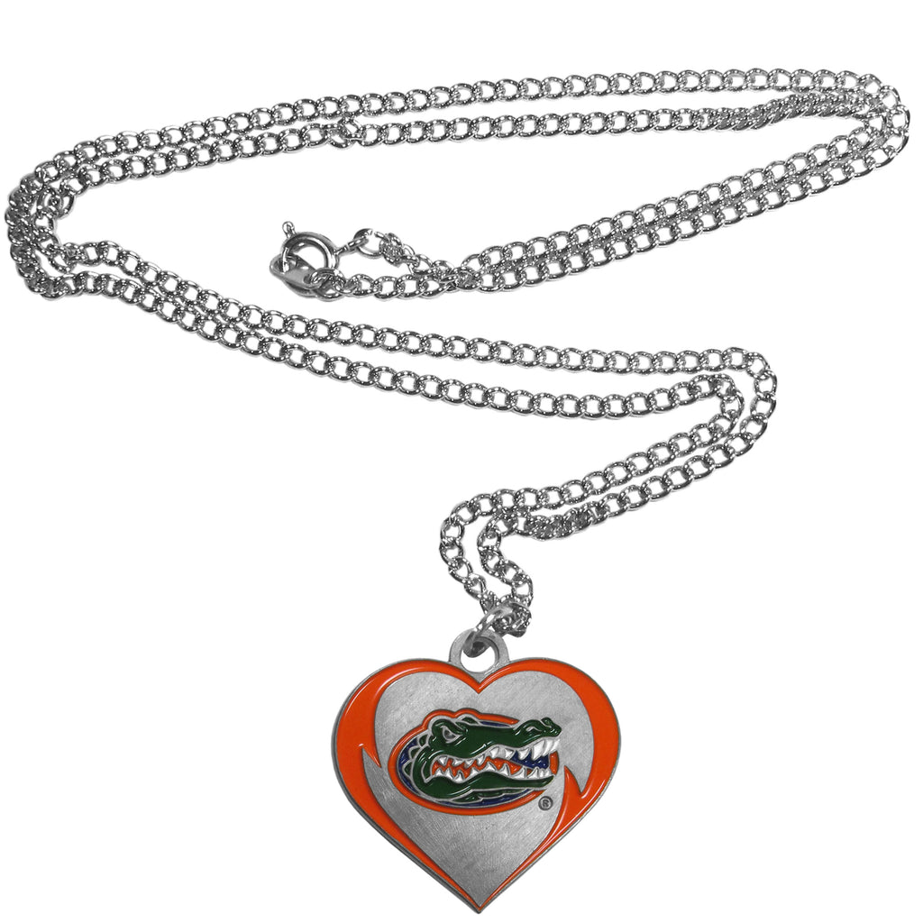 Florida Gators 22" Chain Necklace with Metal Heart Logo Charm (NCAA)
