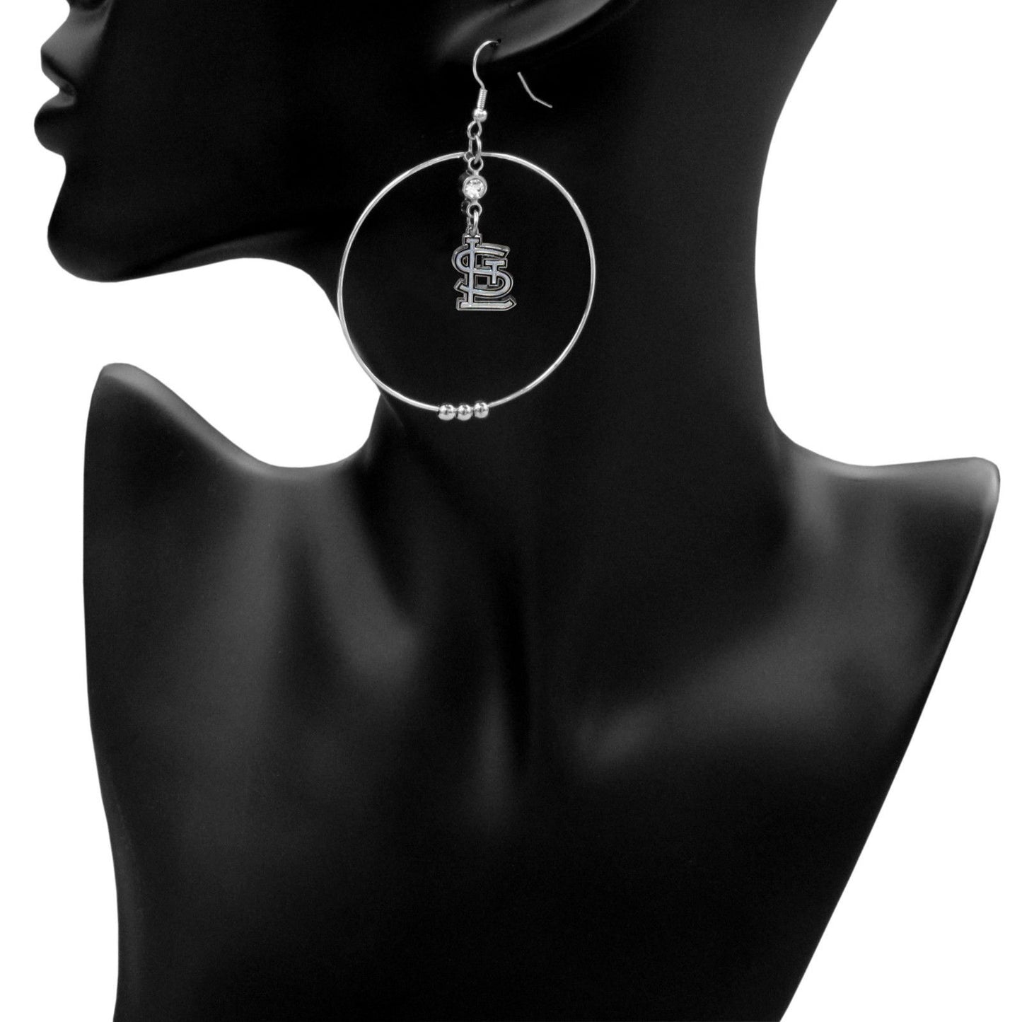 St. Louis Cardinals 2 inch Hoop Earrings MLB Licensed Baseball Jewelry