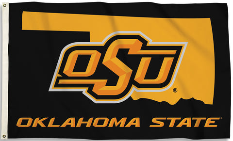 Oklahoma State Cowboys 3' x 5' Flag (State Outline) NCAA