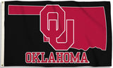 Oklahoma Sooners 3' x 5' Flag (State Outline) NCAA Licensed