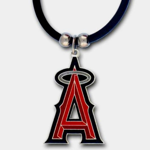Los Angeles Angels Rubber Cord Necklace w/ Logo Charm Licensed MLB Jewelry