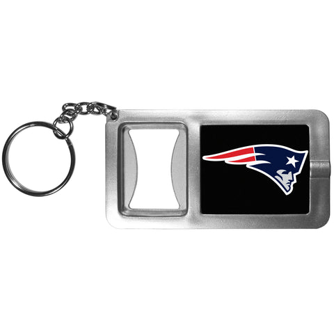 New England Patriots Flashlight Key Chain with Bottle Opener NFL Football