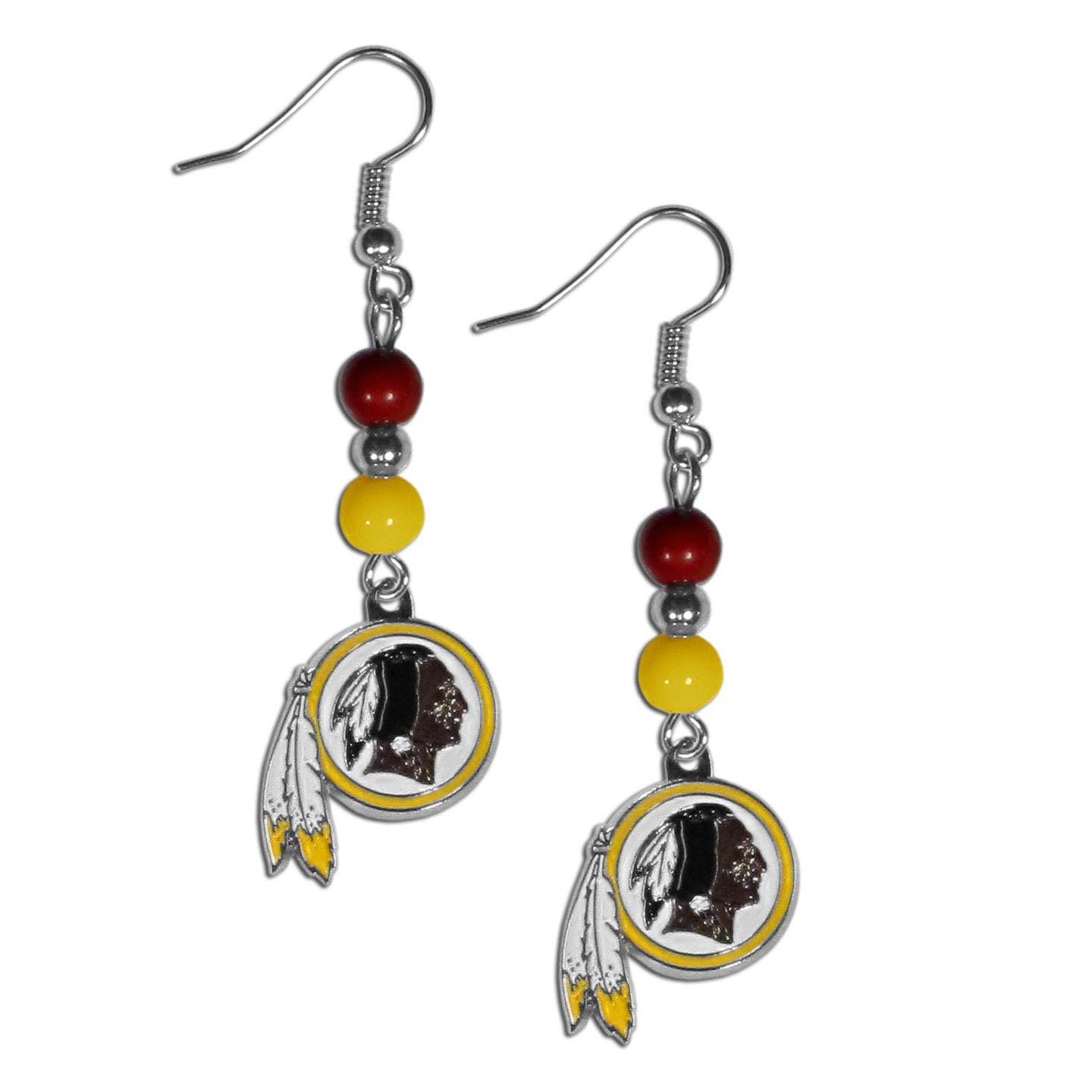 Washington Redskins Dangle Earrings (Fan Bead) NFL