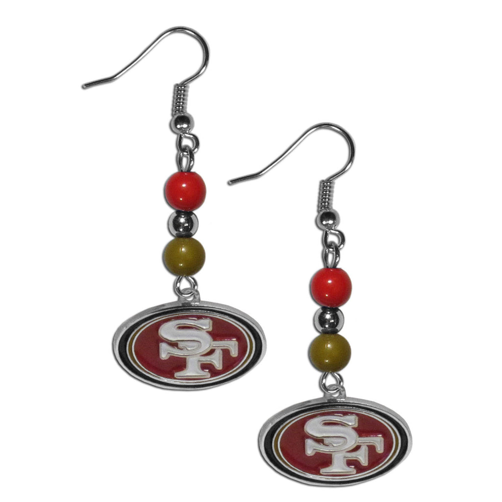 San Francisco 49ers Dangle Earrings (Fan Bead) NFL