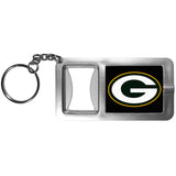 Green Bay Packers Flashlight Key Chain with Bottle Opener NFL Football