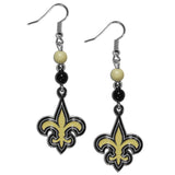 New Orleans Saints Dangle Earrings (Fan Bead) NFL