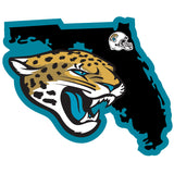 Jacksonville Jaguars Home State Vinyl Auto Decal (NFL) Florida Shape w/ Helmet