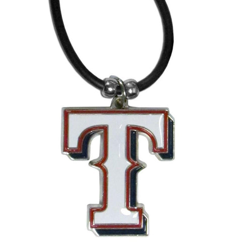Texas Rangers Rubber Cord Necklace w/ Logo Charm Licensed MLB