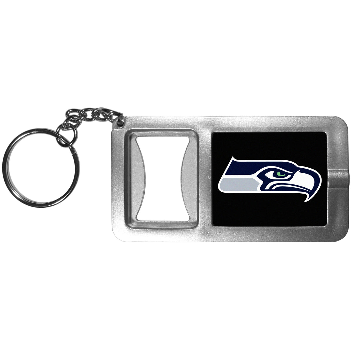 Seattle Seahawks Flashlight Key Chain with Bottle Opener NFL Football