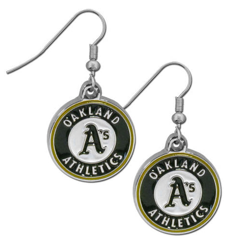 Oakland Athletics A's Dangle Earrings (chrome) MLB Baseball