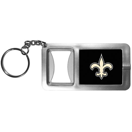 New Orleans Saints Flashlight Key Chain with Bottle Opener NFL Football