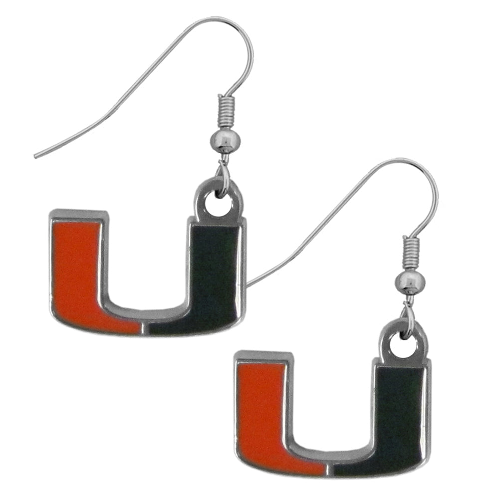 Miami Hurricanes Dangle Earrings (Chrome) NCAA