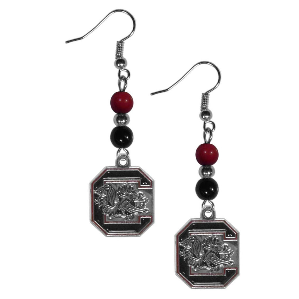 South Carolina Gamecocks Dangle Earrings (Fan Bead) NCAA