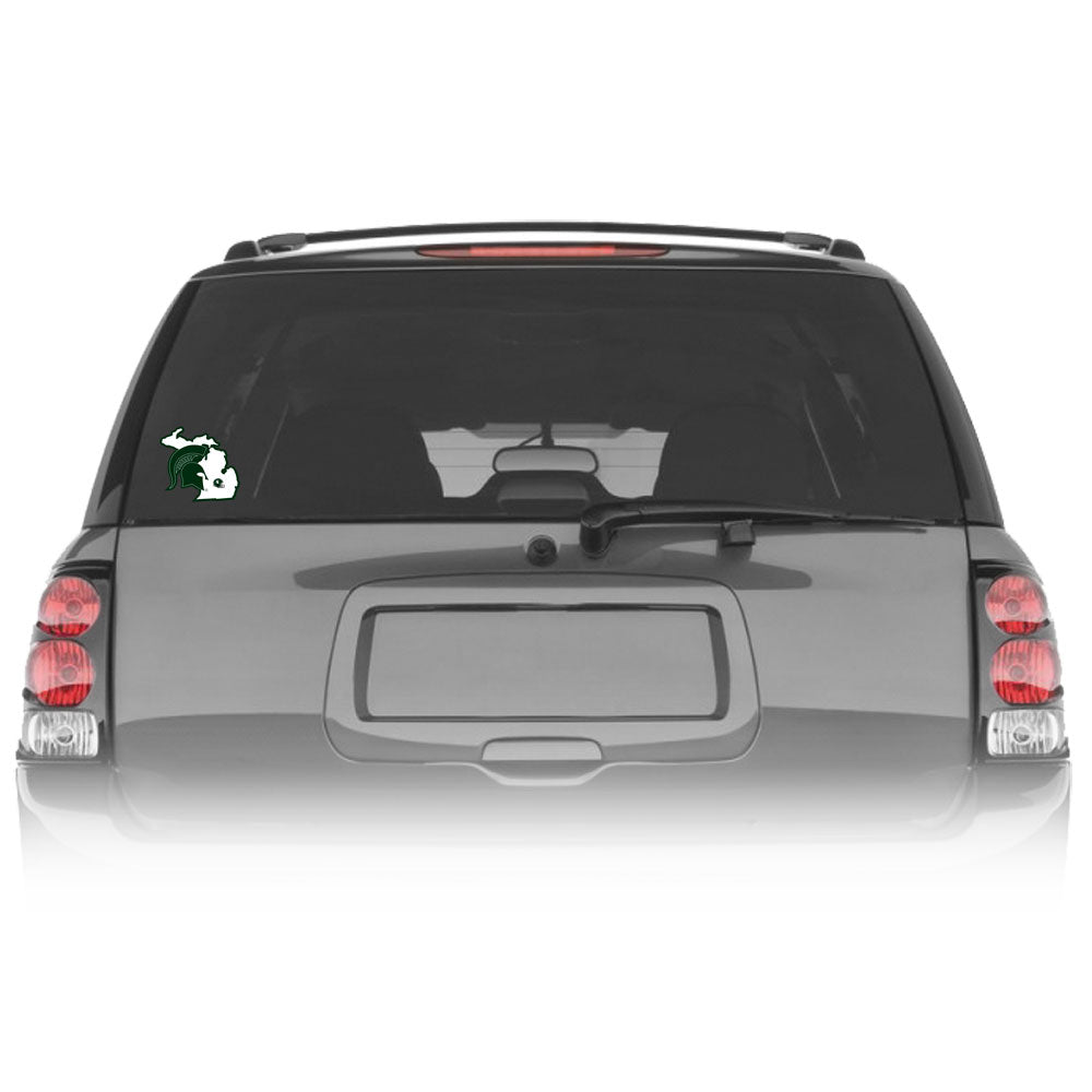 Michigan State Spartans Home State Vinyl Auto Decal (NCAA) Michigan Shape
