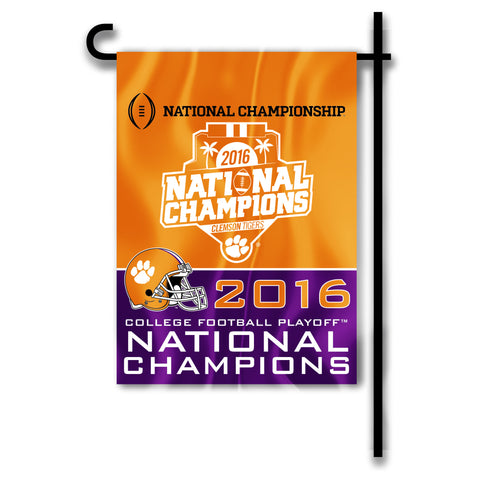 Clemson Tigers 13" x 18" Two Sided Garden Flag (2016 National Champions) NCAA