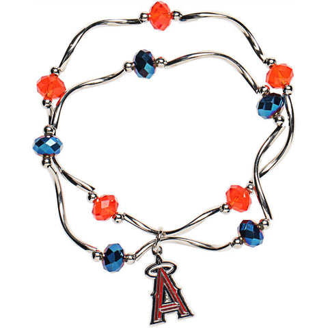 Los Angeles Angels Crystal Beads Bracelet Licensed MLB Baseball Jewelry