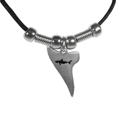 Leather Cord Necklace w/ Shark Tooth Charm
