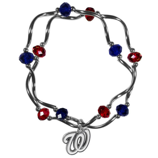 Washington Nationals Crystal Beads Bracelet Licensed MLB Baseball Jewelry