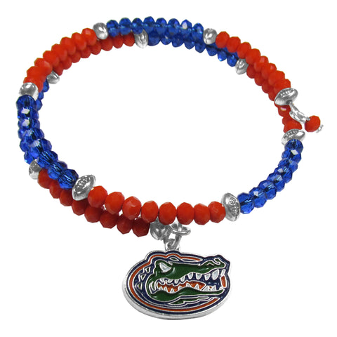 Florida Gators Crystal Memory Wire Bracelet w/ Charm NCAA