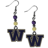 Washington Huskies Dangle Earrings (Fan Bead) NCAA