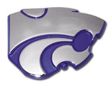 Kansas State Wildcats Chrome Metal Auto Emblem (Purple Powercat) NCAA