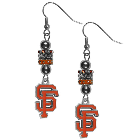 San Francisco Giants Dangle Earrings (Euro Bead) MLB Licensed Baseball Jewelry