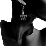 Washington Huskies Dangle Earrings (Fan Bead) NCAA