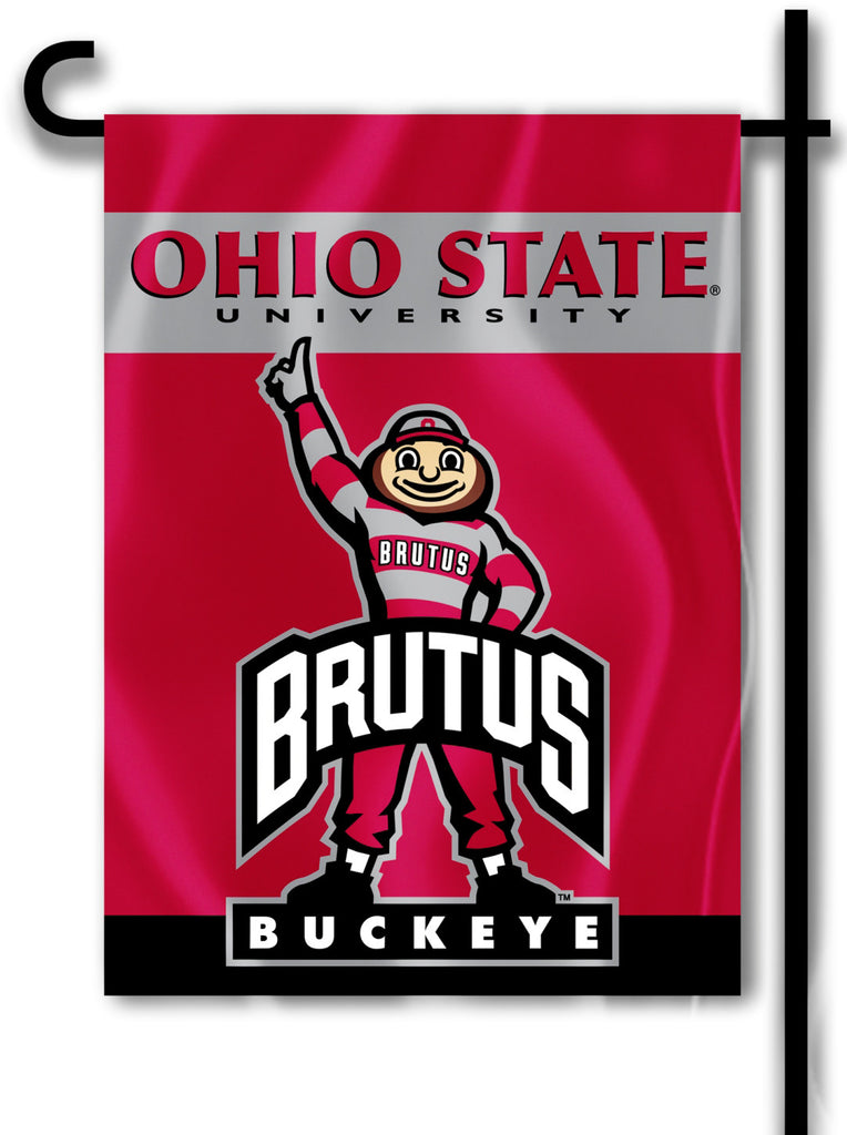 Ohio State Buckeyes 13" x 18" Two Sided Garden Flag (Brutus) NCAA