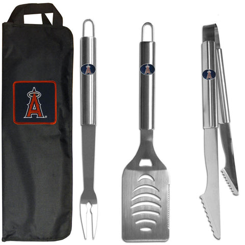 Los Angeles Angels 3 Piece Stainless Steel BBQ Set with Canvas Bag (MLB)