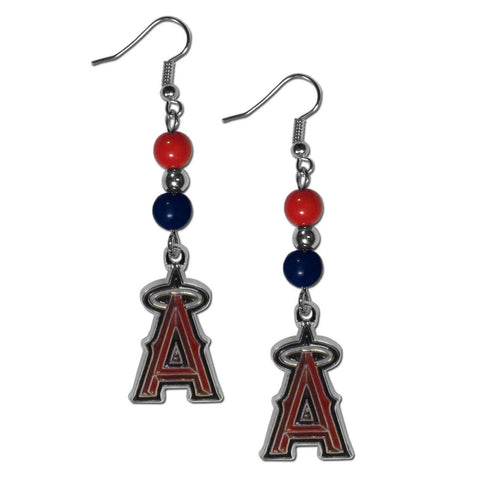 Los Angeles Angels Dangle Earrings (Fan Bead) MLB Jewelry