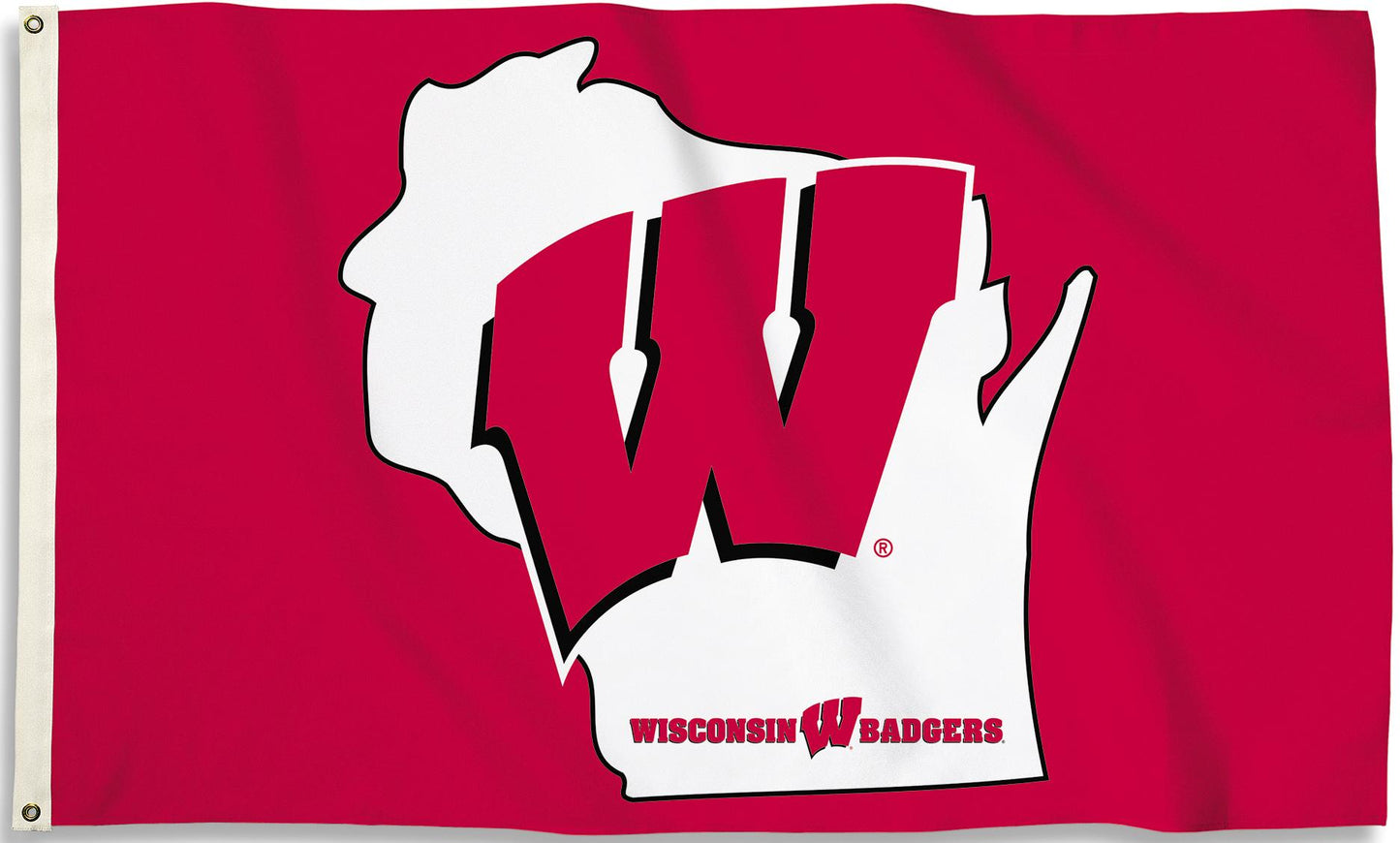 Wisconsin Badgers 3' x 5' Flag (State Outline) NCAA