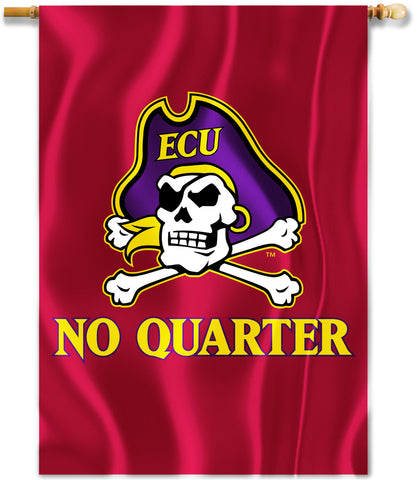 East Carolina Pirates 28" x 40" Two Sided House Banner (ECU No Quarter) NCAA